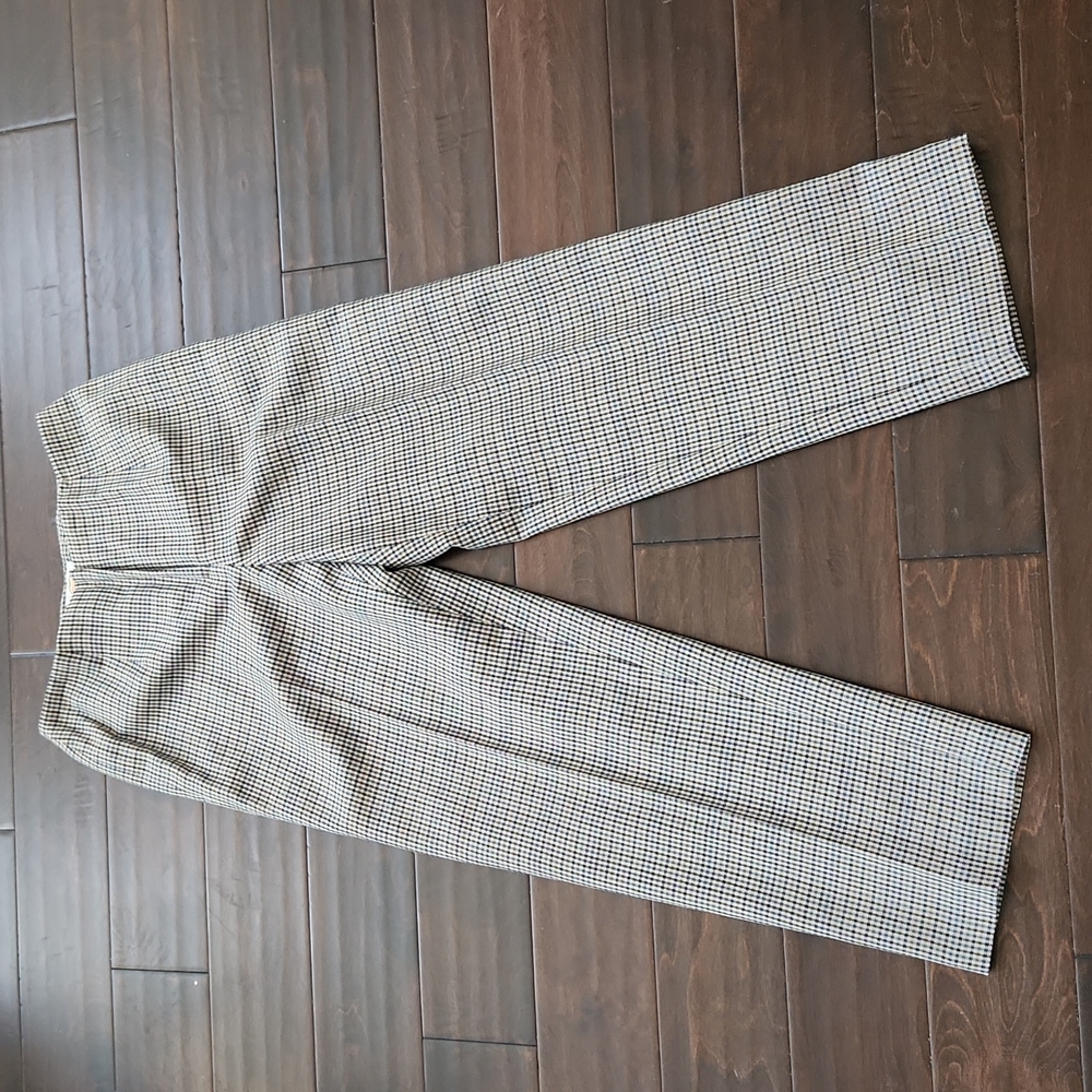 Talbots plaid flat front pants 2